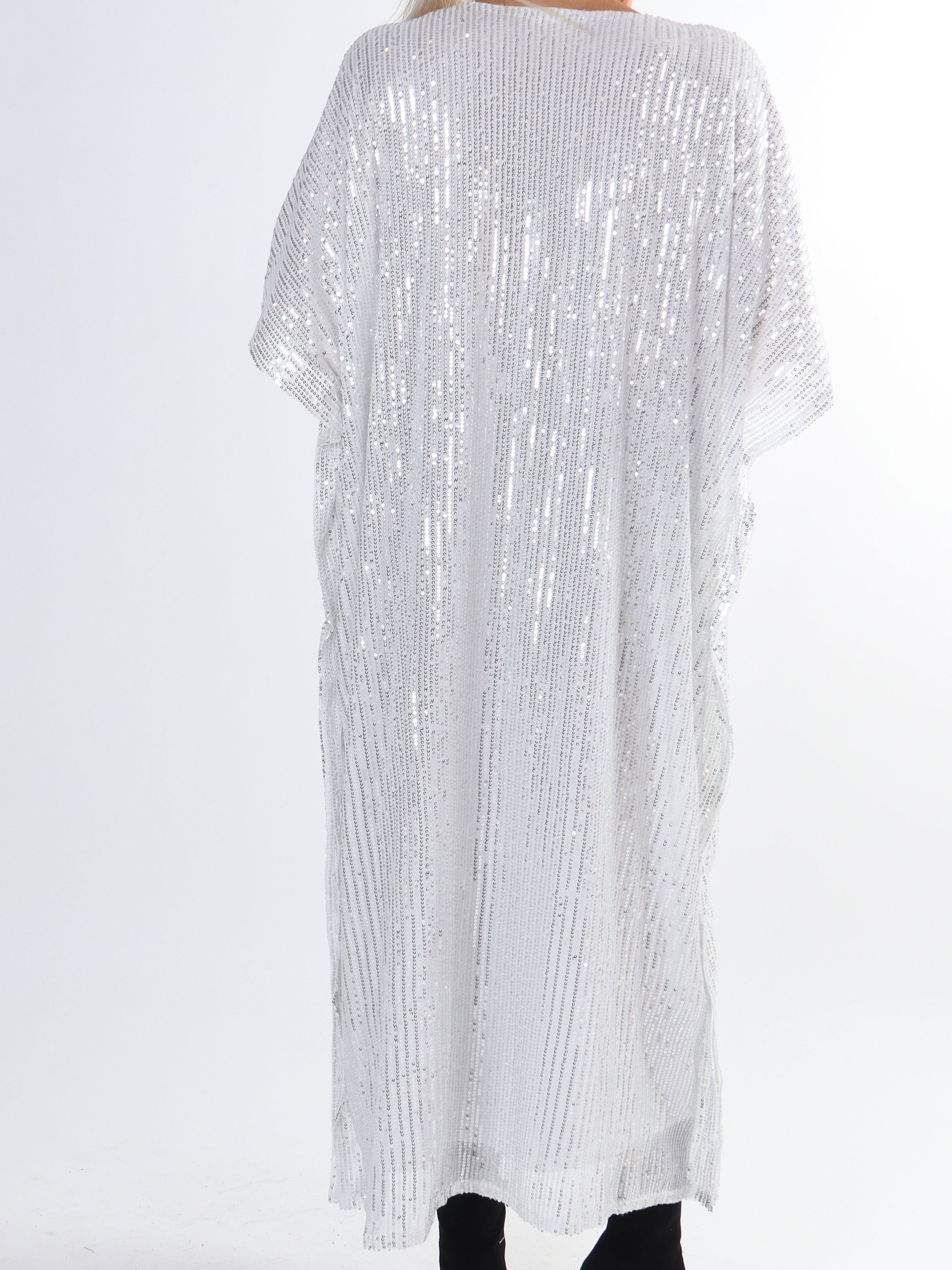 Azmina Long - Lang plus size tunika med pailletter